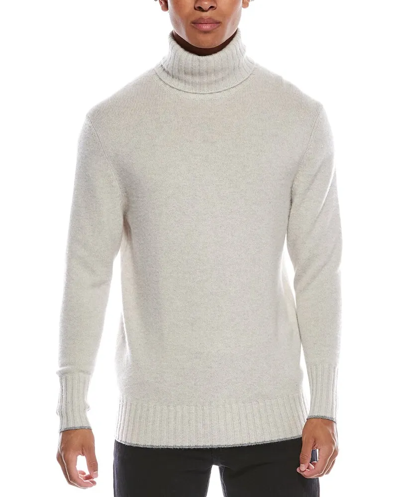N.Peal Brompton Cashmere Roll Neck Sweater Grey
