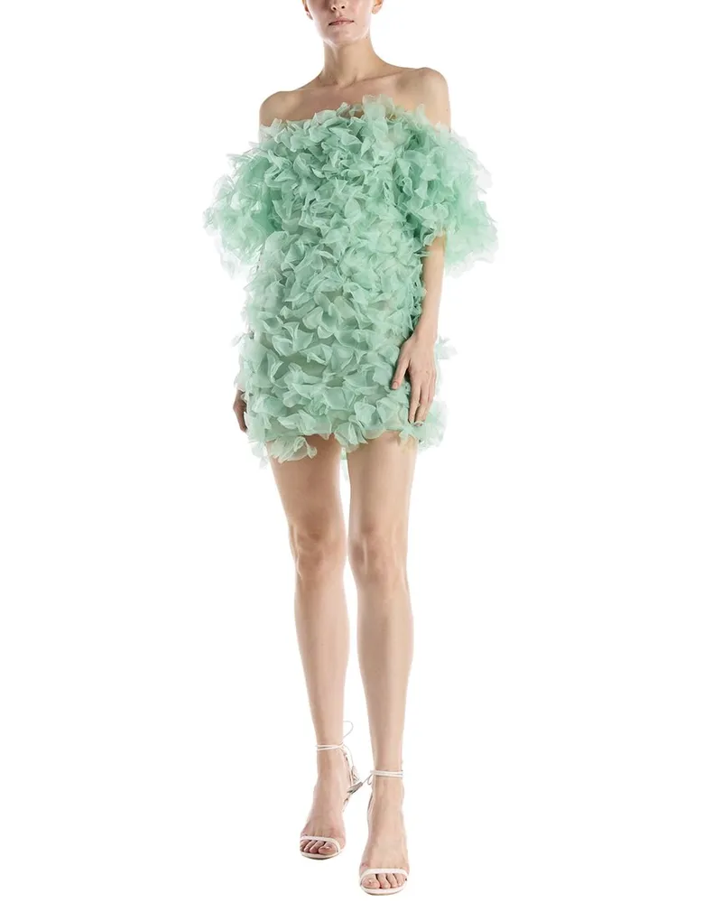 Monique Lhuillier Off the Shoulder Organdy Silk-Lined Mini Dress Nocolor