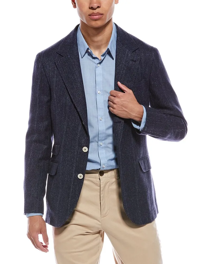 Brunello Cucinelli Linen, Silk, & Wool-Blend Blazer Nocolor