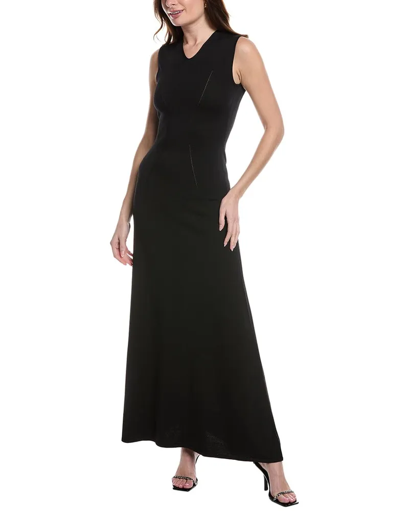 Solid and Striped Maxi Dress Black