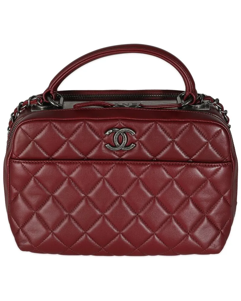 Chanel Red Quilted Lambskin Medium Trendy CC Bowling Bag (Authentic Pre-Loved Nocolor