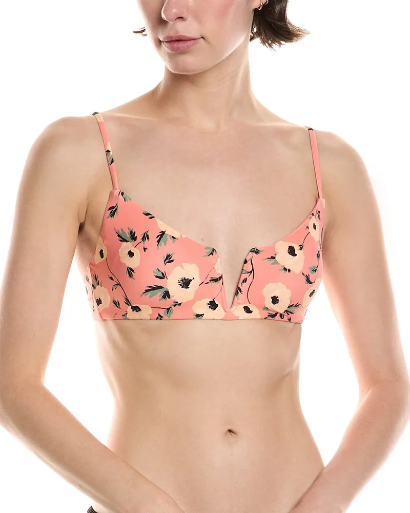 Volcom Call Me Big Poppy V Underwire Bikini Top Pink