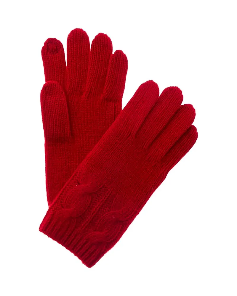 portolano  Cable Cashmere Tech Gloves Red
