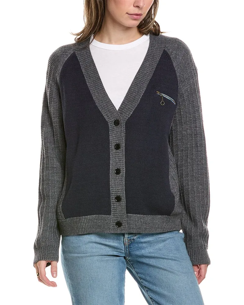 The Great The Fellow Wool-Blend Cardigan Blue