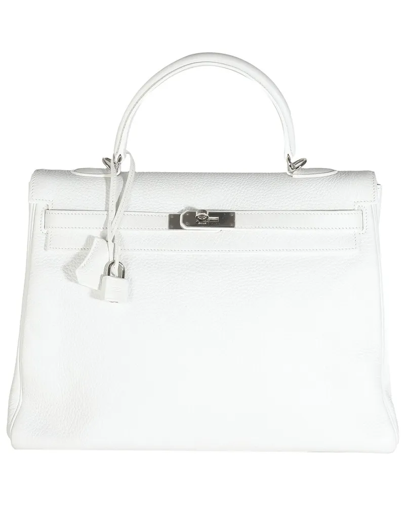 Hermès White Togo Retourne Kelly 35 PHW (Authentic Pre-Loved Nocolor