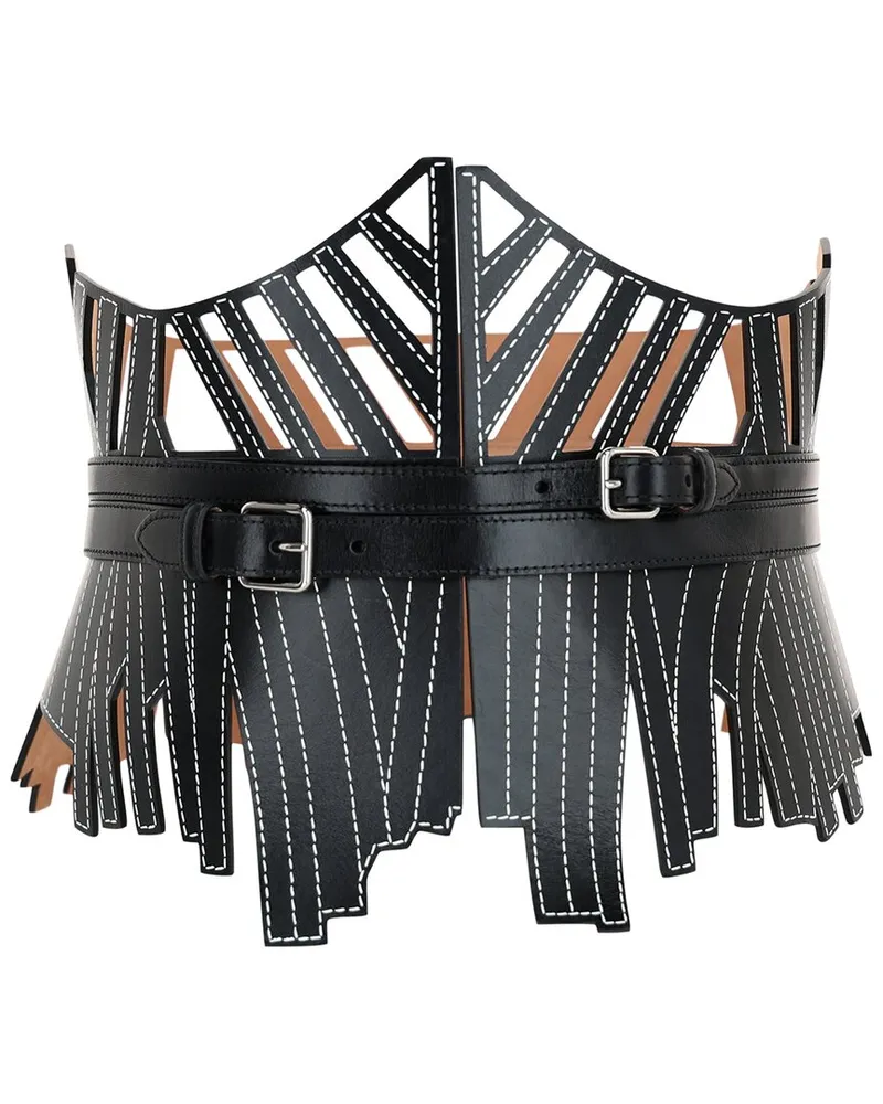 Alexander McQueen Corset Leather Belt Black