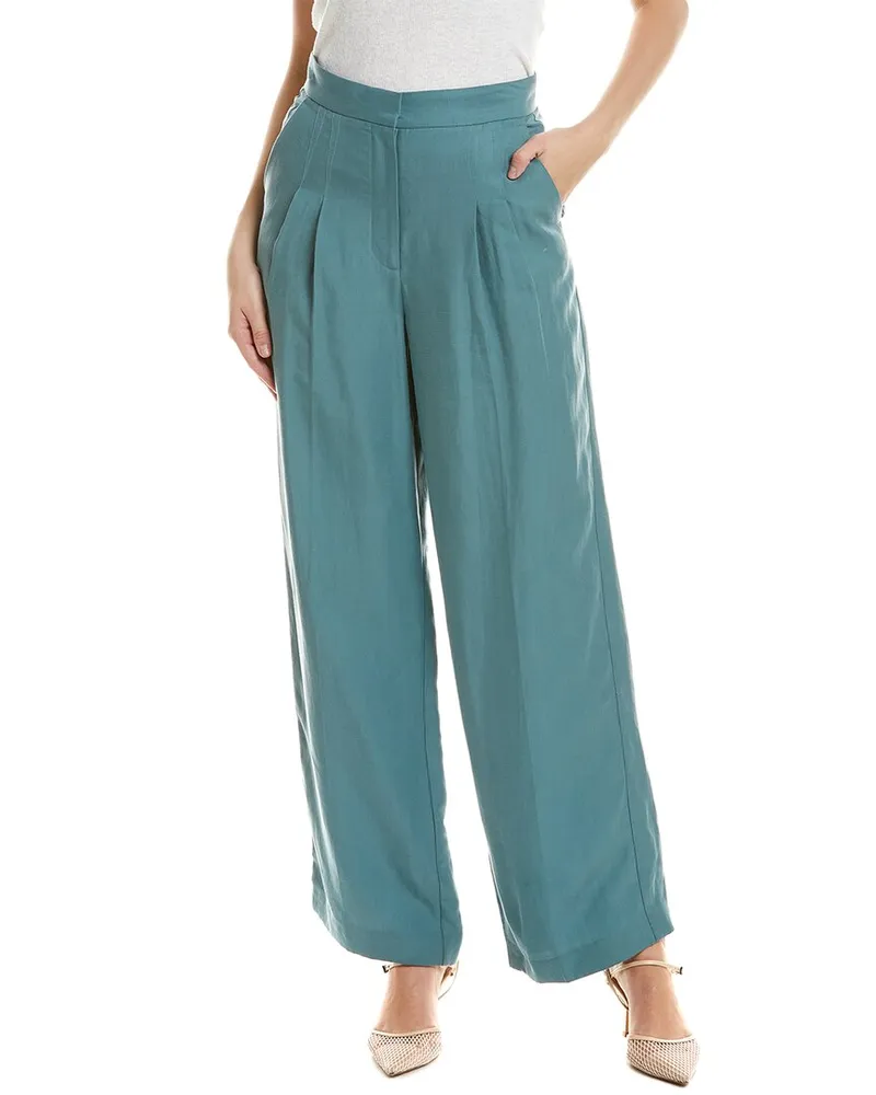ba&sh Gadwin Linen-Blend Pant Green