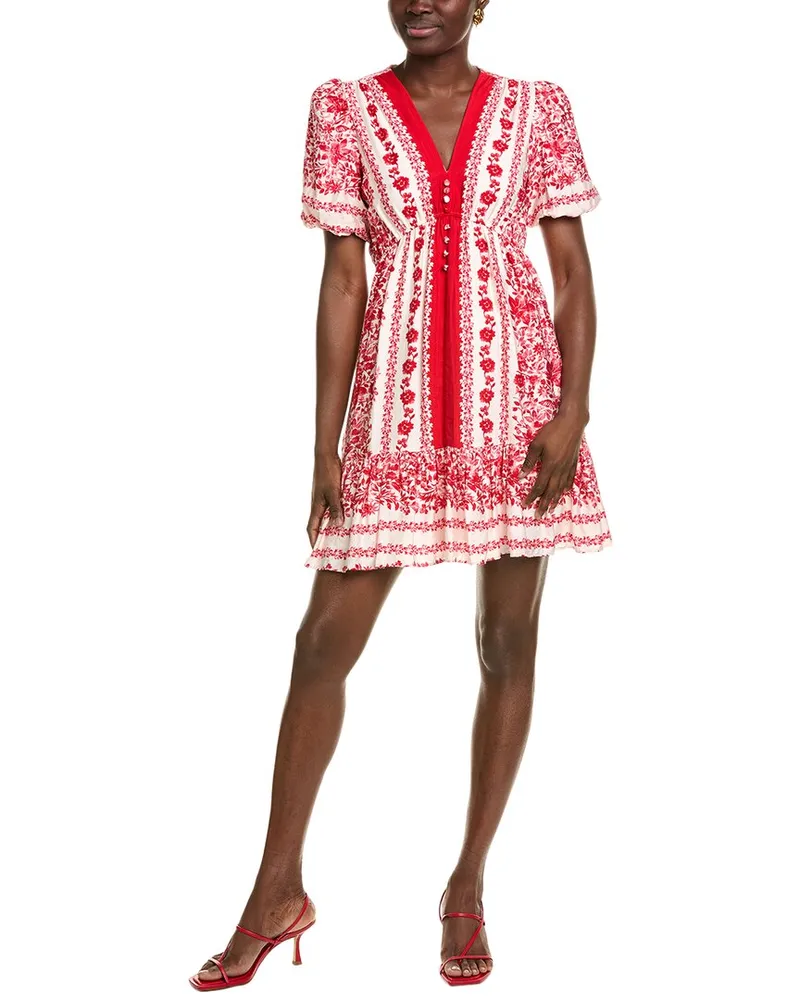 taylor Puff Sleeve Mini Dress Red