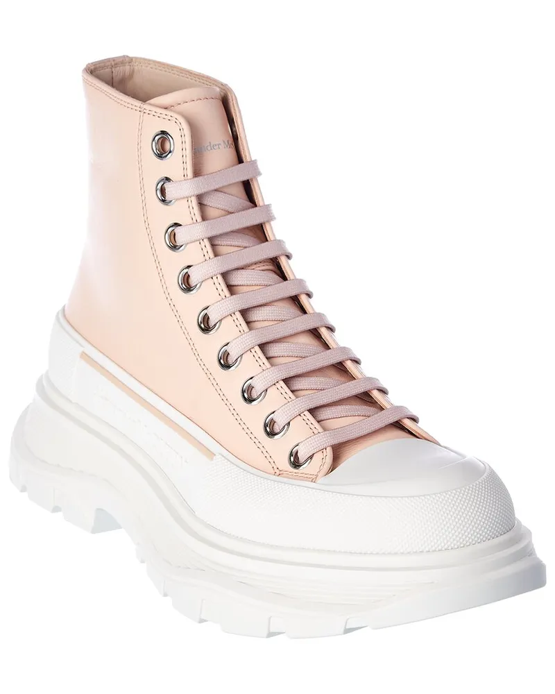 Alexander McQueen Tread Slick Leather Boot Pink