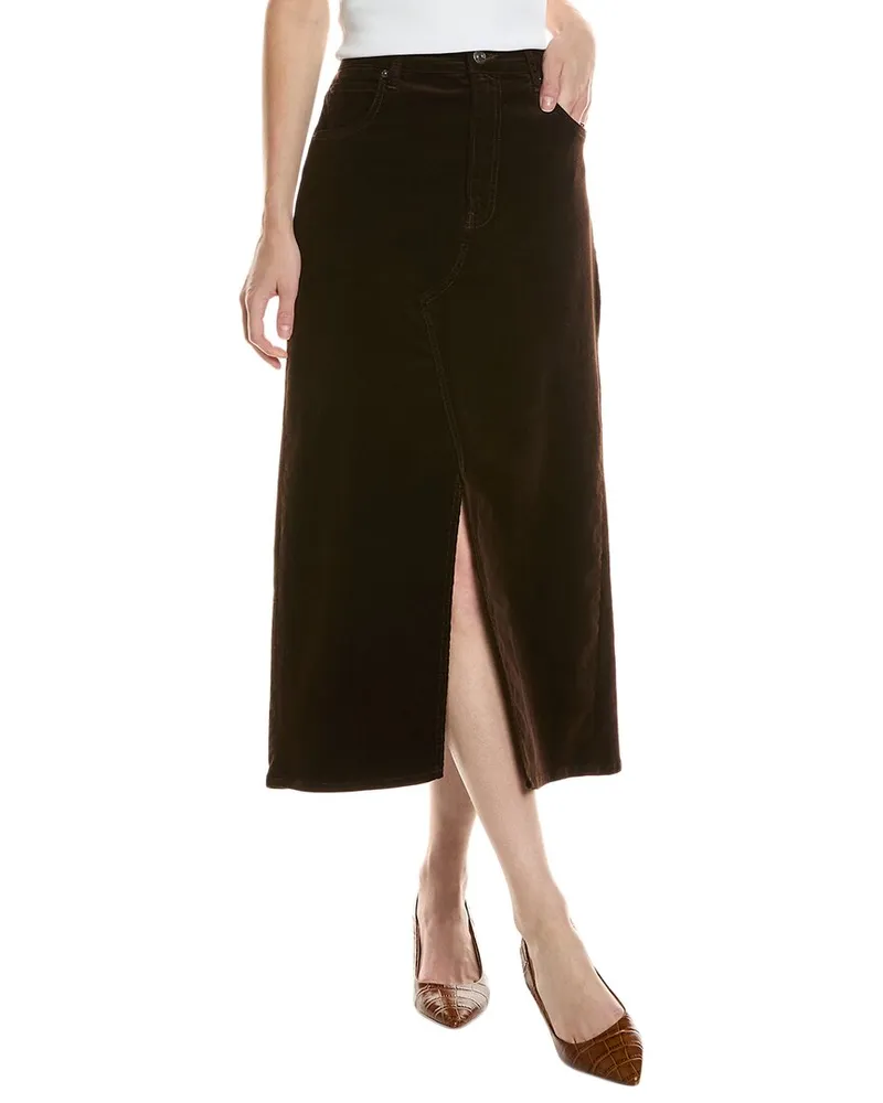 Frame Denim The Corduroy Midaxi Skirt Brown