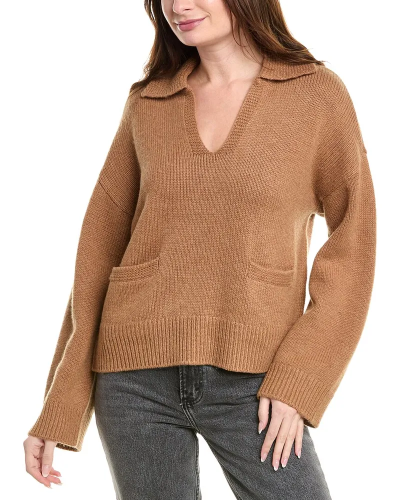 Rag & Bone Danica Wool & Cashmere-Blend Polo Sweater Brown