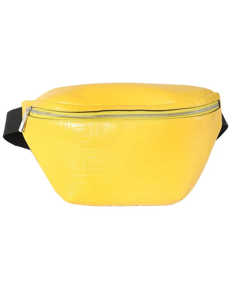 Fendi Yellow Leather FF 1974 Embossed Belt Bag (Authentic Pre-Loved Nocolor