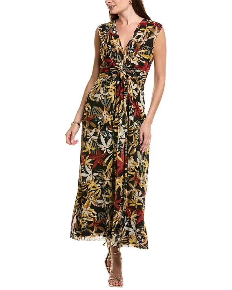 Anne Klein Twist Front Maxi Dress Black