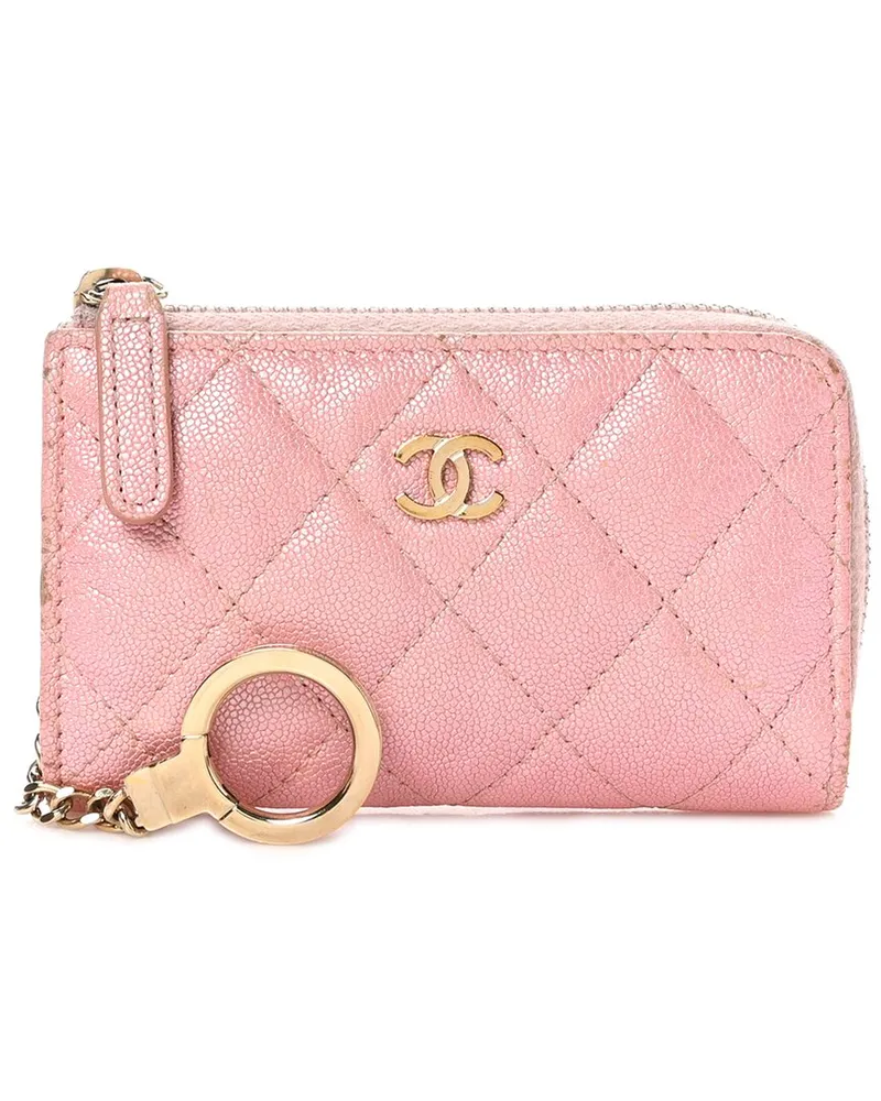 Chanel Iridescent Caviar Quilted Zipped Key Holder Case (Authentic Pre-Loved Nocolor