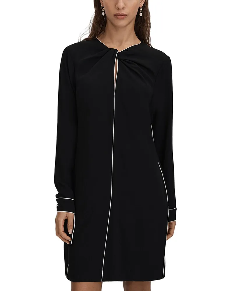 Reiss Eloise Tipped Shift Dress Black