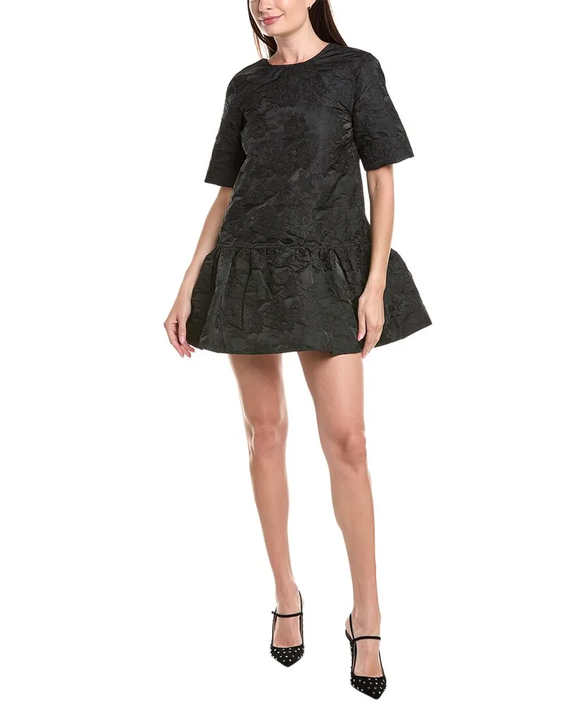 Ganni Jacquard Mini Dress Black