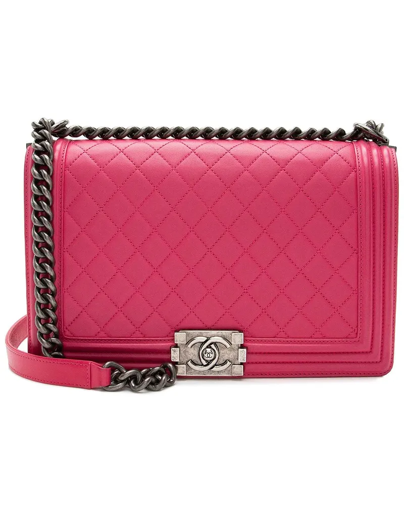 Chanel Pink Lambskin New Medium Boy Bag (Authentic Pre-Loved Nocolor