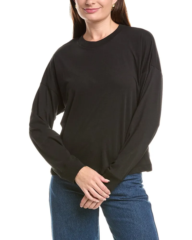 Vince Dropped-Shoulder Pullover Black