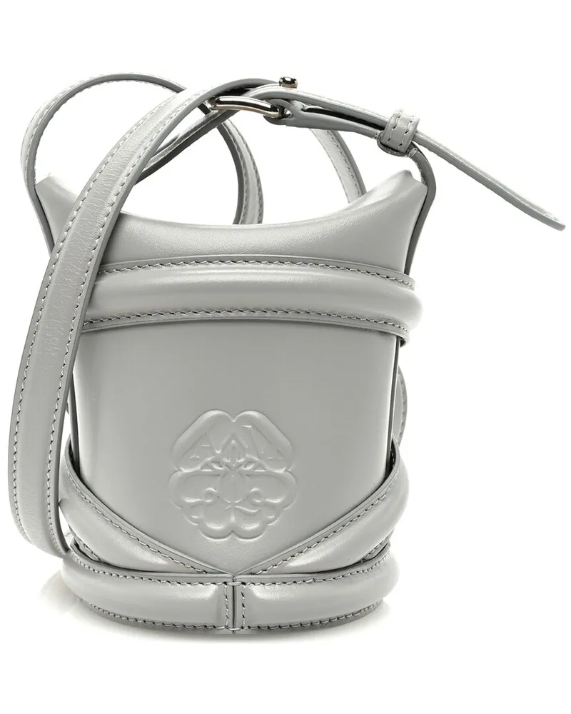 Alexander McQueen Grey Calfskin Leather The Curve Mini Bucket Bag (Authentic  Pre-Loved Nocolor