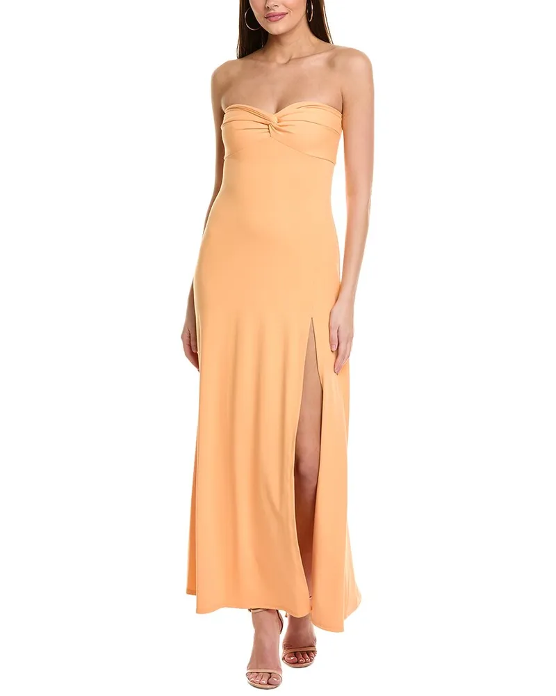 Susana Monaco Twist Front Strapless Maxi Dress Orange