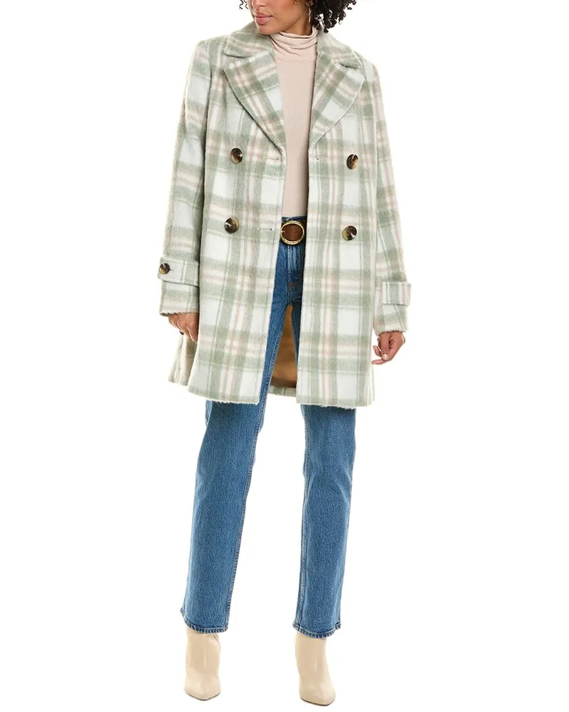 Sam Edelman Semi A-Line Coat Green