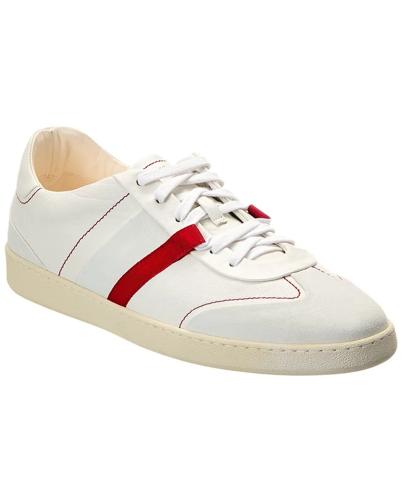 Ferragamo Garda Fresh Suede & Leather Sneaker White