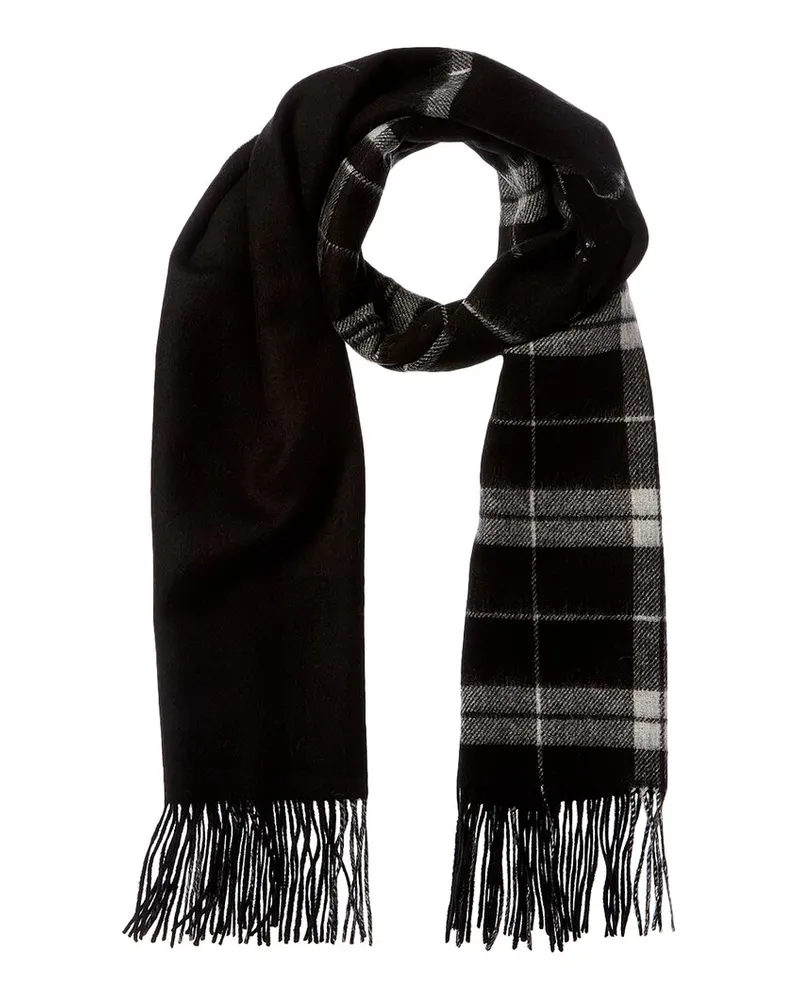 AllSaints Max Check Wool Scarf Black