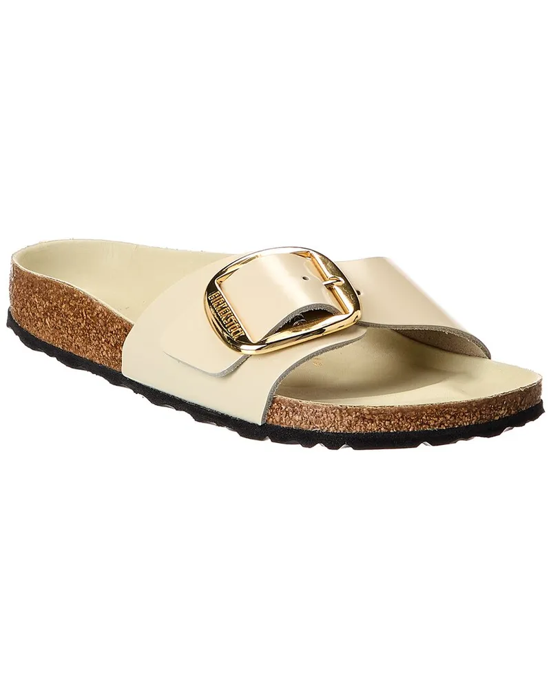Birkenstock Madrid Narrow Big Buckle Natural Leather Patent Sandal Nocolor