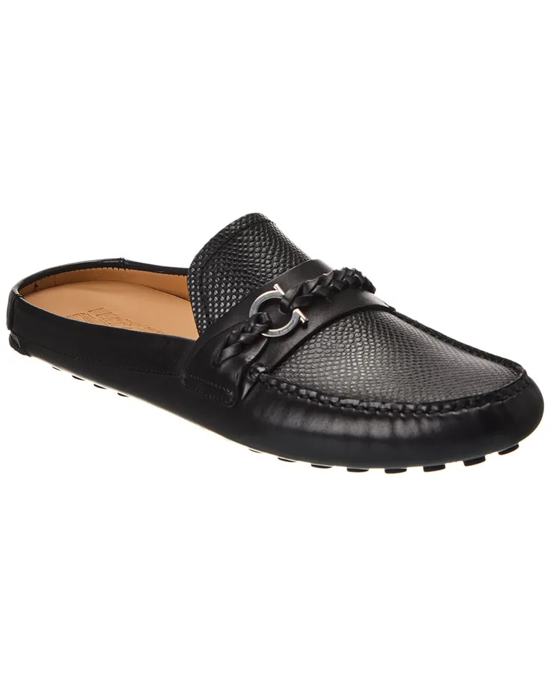 Ferragamo Grand Embossed Leather Loafer Black