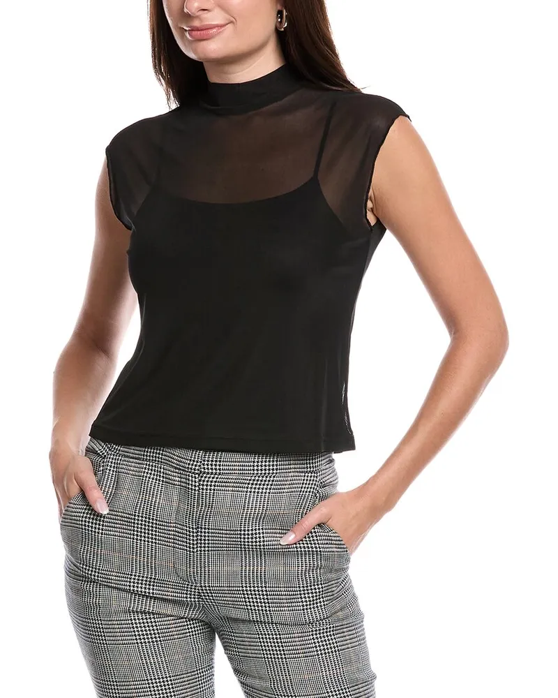 Kenneth Cole Layer Mock Neck Tank Black