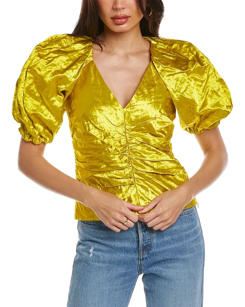 Ulla Johnson Metallic Top Yellow