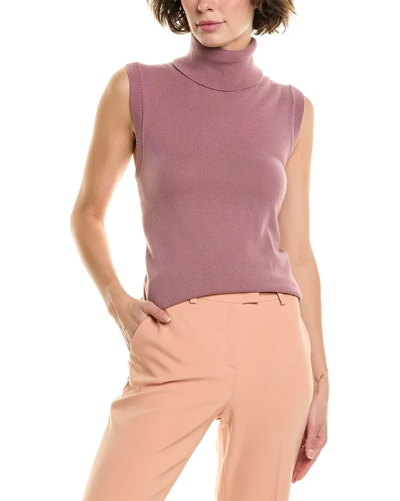 Michael Kors Cashmere Turtleneck Tank Purple