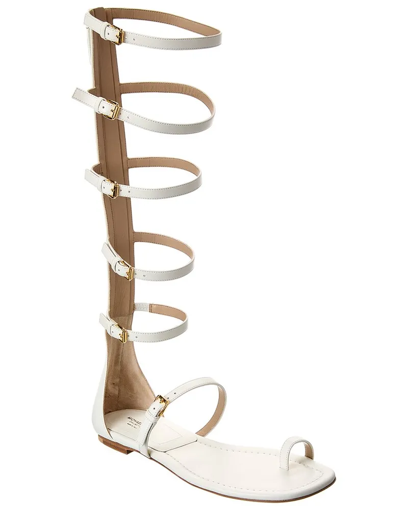 Michael Kors Juliette Leather Gladiator Sandal White