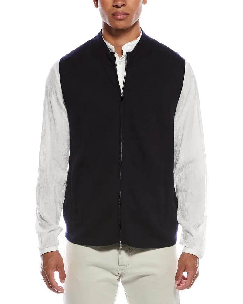 N.Peal Bayswater Cashmere & Silk-Blend Gilet Blue