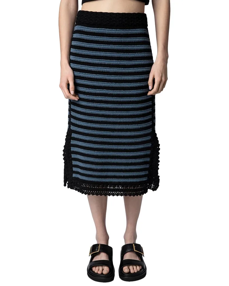 Zadig & Voltaire Jackson Linen-Blend Skirt Black