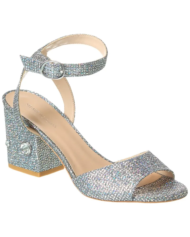 Stuart Weitzman Allshine 75 Block Sandal Silver