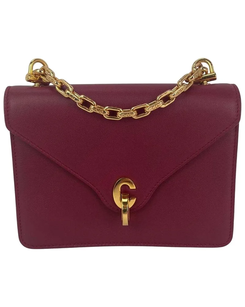 Dior Burgundy Leather C'Est Dior Mini Flap Shoulder Bag (Authentic Pre-Loved Nocolor