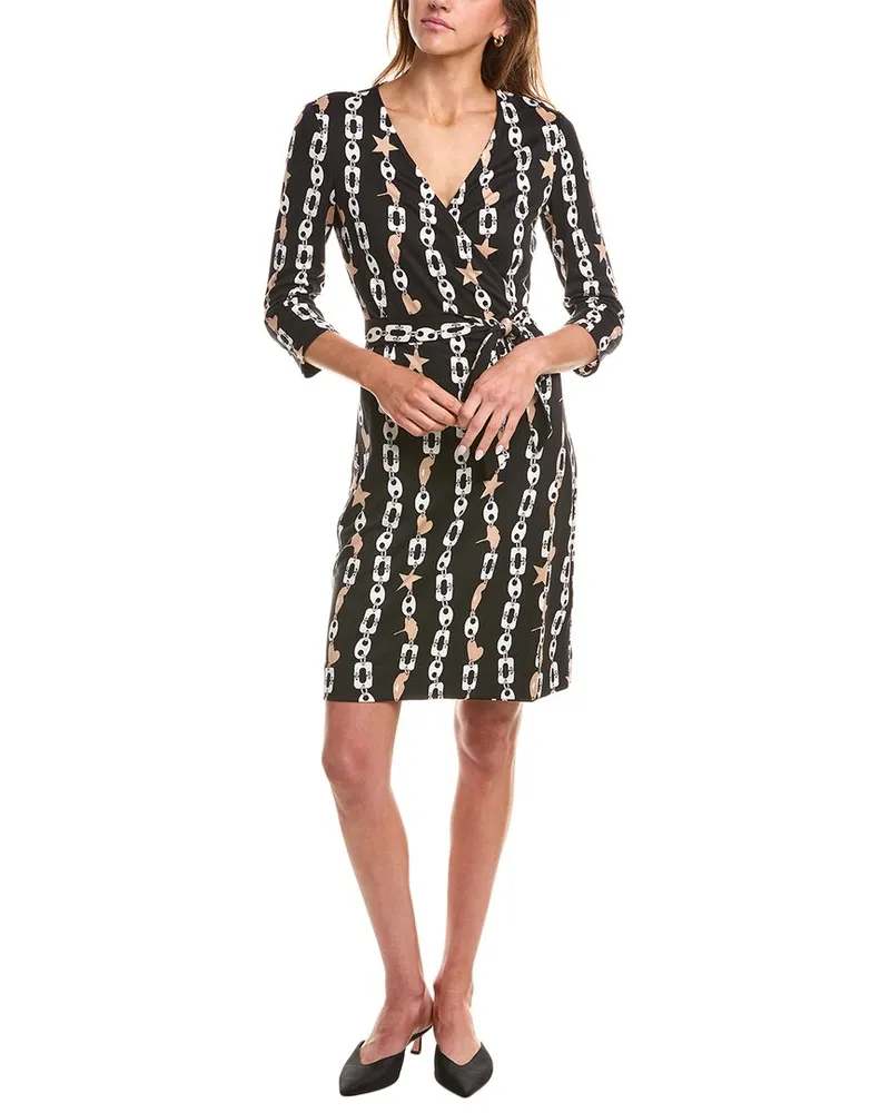 Diane von Furstenberg New Julian Two Silk Wrap Dress Black