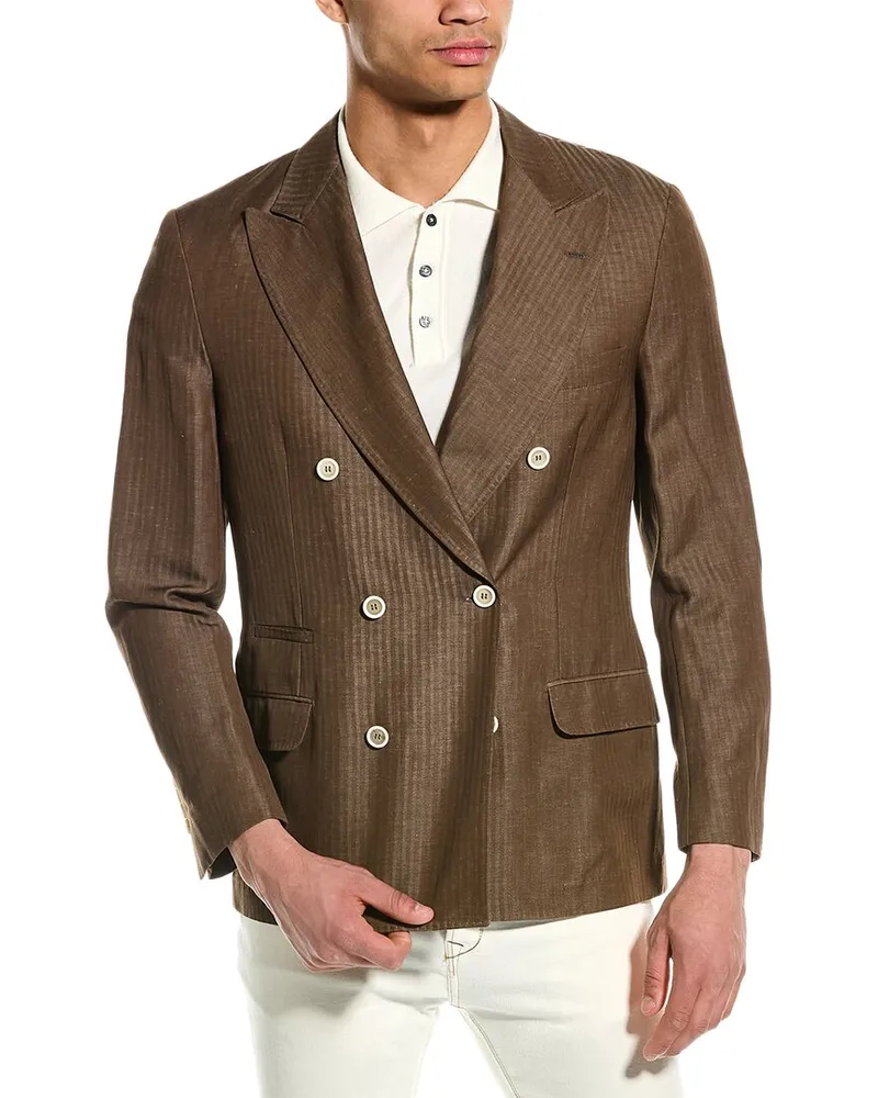 Brunello Cucinelli Wool & Linen-Blend Jacket Nocolor