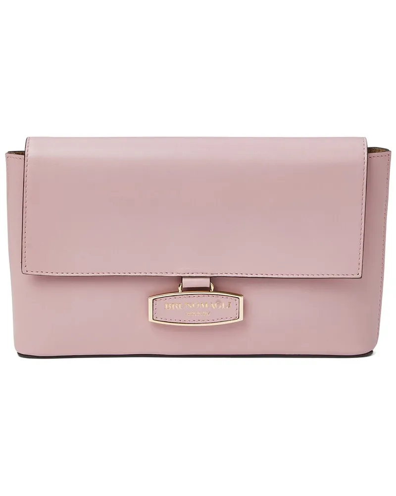 Bruno Magli Stella Leather Clutch Crossbody Pink