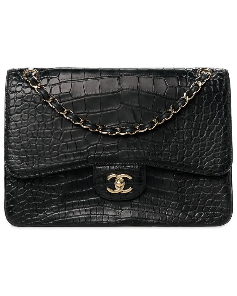 Chanel Black Alligator Jumbo Double Flap Bag (Authentic Pre-Loved Nocolor