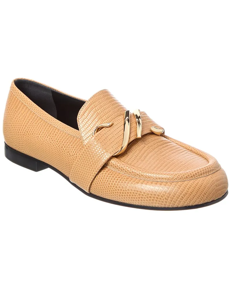 Proenza Schouler Monogram Plaque Leather Loafer Brown