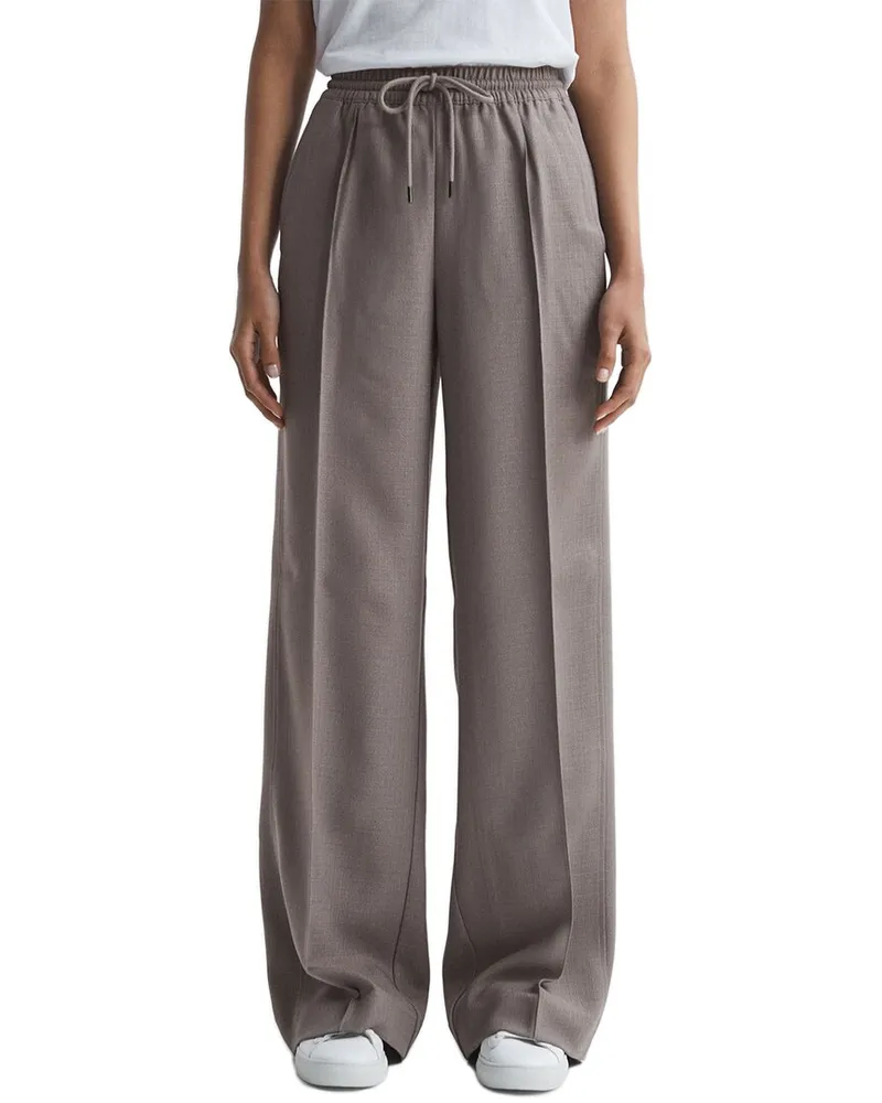 Reiss Sunnie Wide Leg Trouser Brown