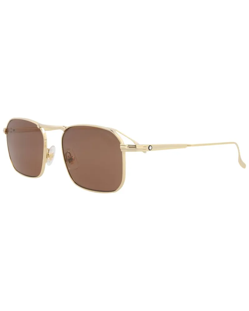 Montblanc Men's MB0218S 53mm Sunglasses Gold