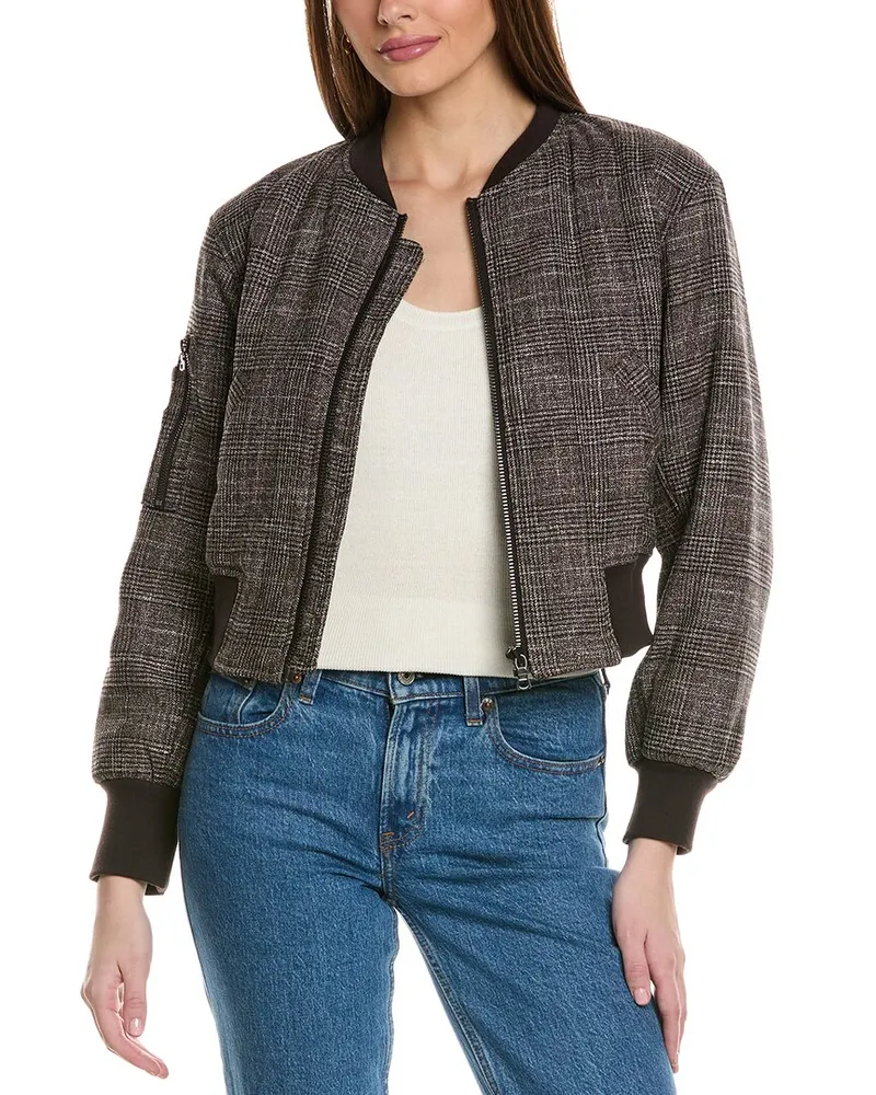 Kenneth Cole Cropped Bomber Jacket Nocolor