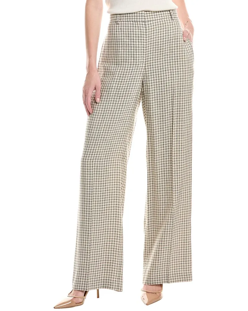 Theory Classic Linen-Blend Trouser White
