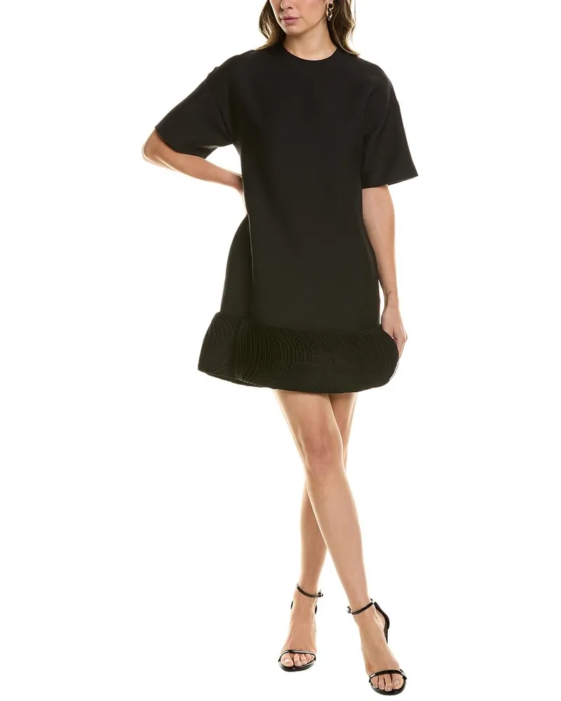 Valentino Garavani Wool & Silk-Blend Shift Dress Black