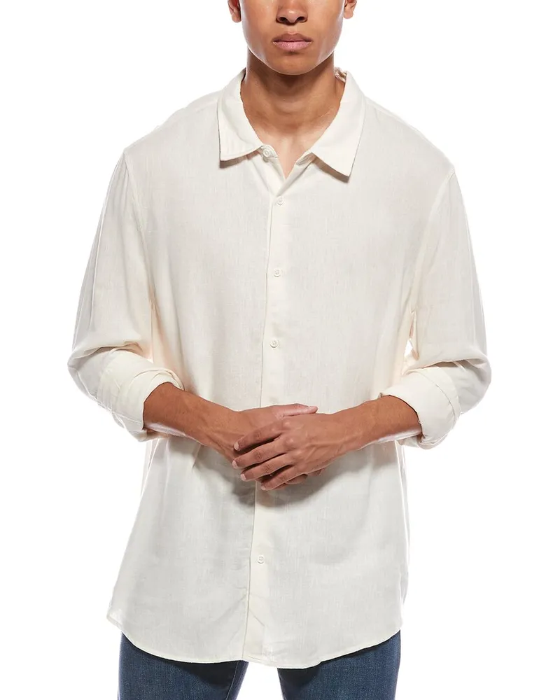 Onia Standard Linen-Blend Shirt Brown