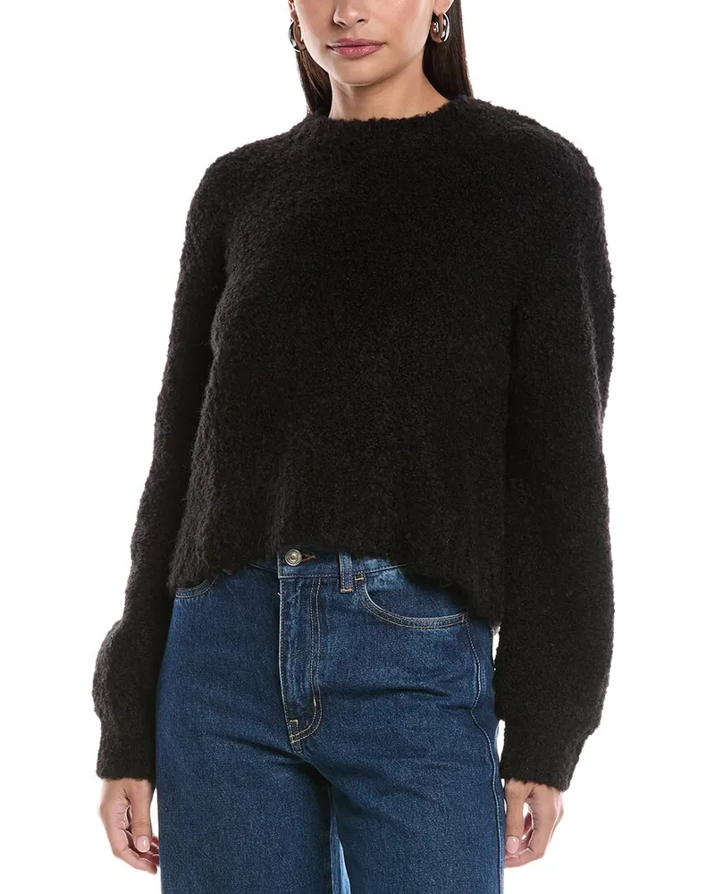 Bella Dahl Wool-Blend Crew Neck Sweater Black
