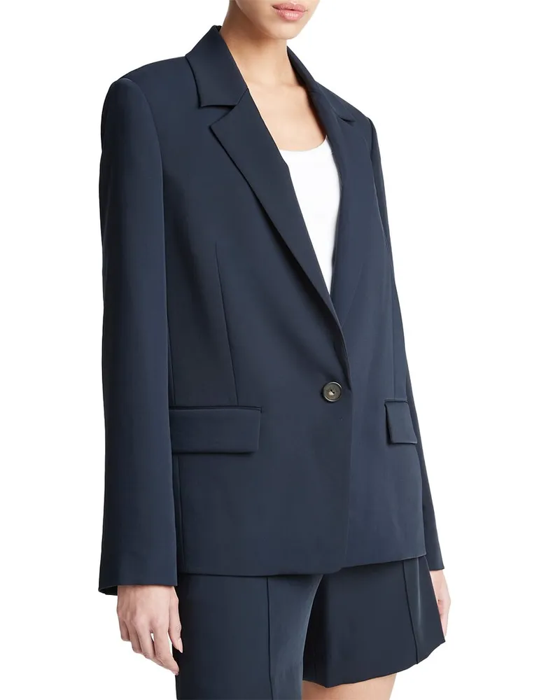 Vince Soft Suiting Single Breasted Blazer Blue